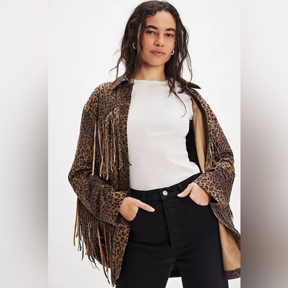 We The Free Leopard Print Fringe Jacket - Picture 3 of 11